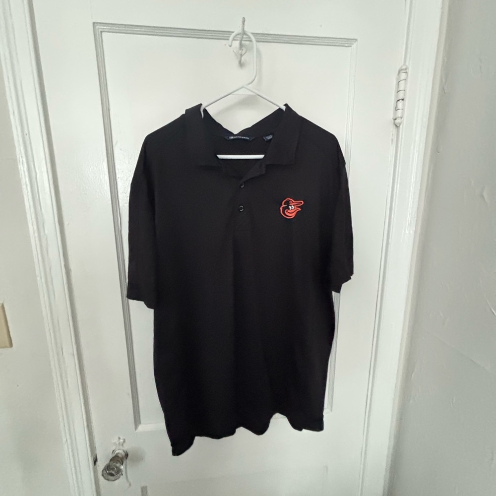 Baltimore Orioles black polo Cutter & Buck Black Polo with Red Logo